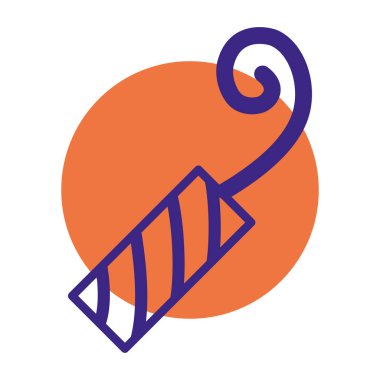 Renkli parti havai fişek ikonu. Vektör illüstrasyonu