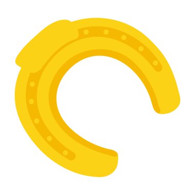 Altın nallı iyi şanslar ikonu. Vektör illüstrasyonu