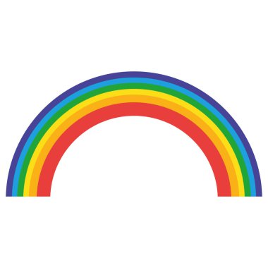 Renkli gökkuşağı kavisli kemer. Vektör illüstrasyonu