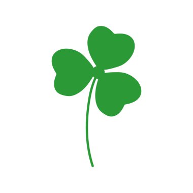 Üç yaprak yeşili yonca. Vektör illüstrasyonu