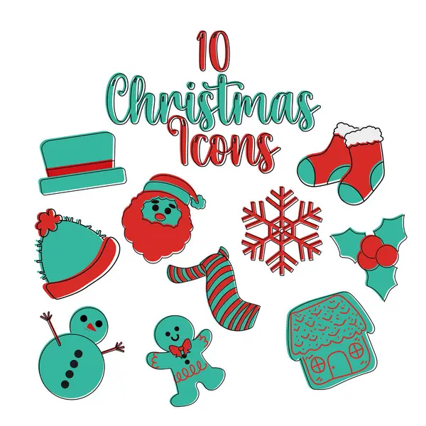 On tatil ikonu özetledim. Vektör illüstrasyonu