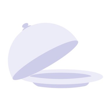 Kapaklı servis tabağı. Vektör illüstrasyonu