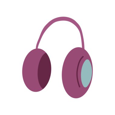 Dolgu malzemeli mor kulaklıklar. Vektör illüstrasyonu