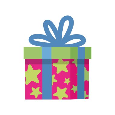 Renkli hediye kutusu tasarımı. Vektör illüstrasyonu