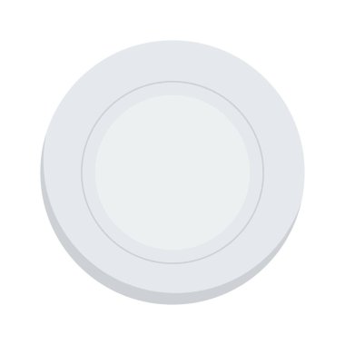 Empty round ceramic plate. Vector illustration
