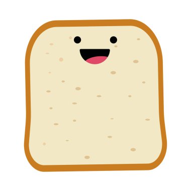 Güzel bir dilim ekmek. Vektör illüstrasyonu