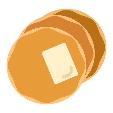 Bir yığın tereyağlı krep. Vektör illüstrasyonu