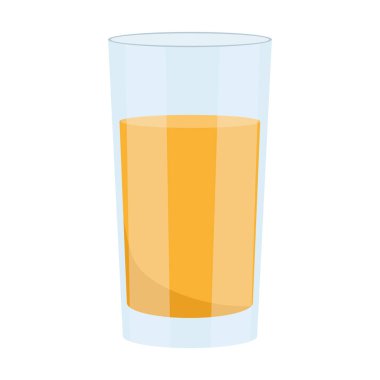 Bir bardak portakal suyu. Vektör illüstrasyonu