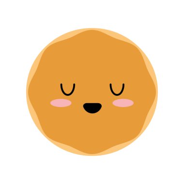 Tatlı yüzlü krep. Vektör illüstrasyonu