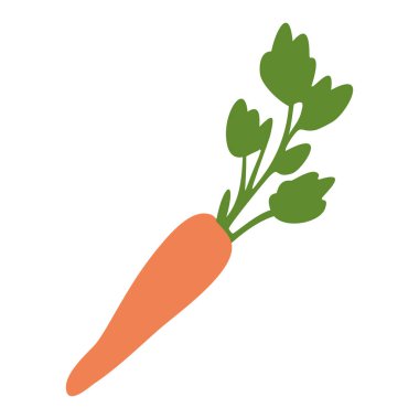 Düz turuncu havuç ikonu. Vektör illüstrasyonu