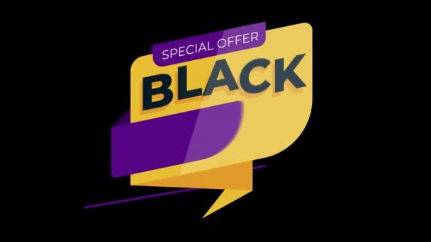 Black Friday Verkaufsschild Banner Für Promo Video Sale Badge Rabattmarken — Stockvideo
