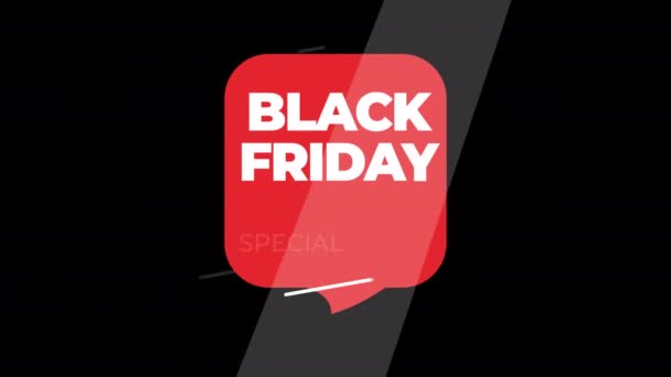 Μαύρο Friday Sale Banner Για Promo Βίντεο Σήμα Πώλησης Ειδικές — Αρχείο Βίντεο