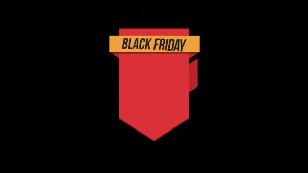 Black Friday Banner Sinal Venda Para Vídeo Promocional Emblema Venda — Vídeo de Stock