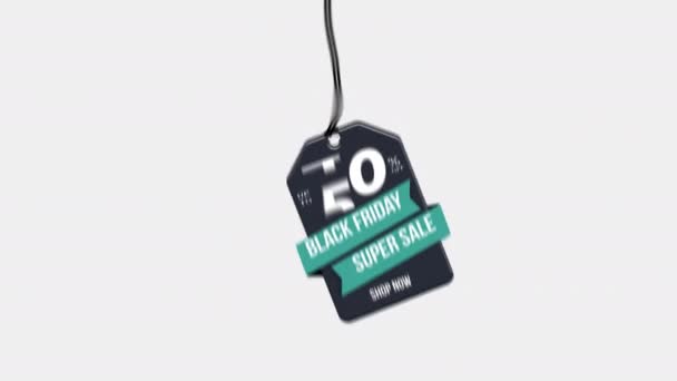 Fekete Péntek Eladó Tábla Banner Promóciós Videó Eladó Jelvény Különleges — Stock videók