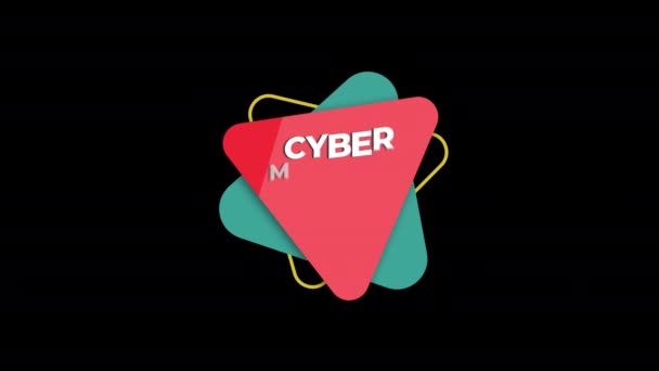 Cyber Måndag Försäljning Skylt Banner För Promo Video Försäljningsbricka Specialerbjudande — Stockvideo