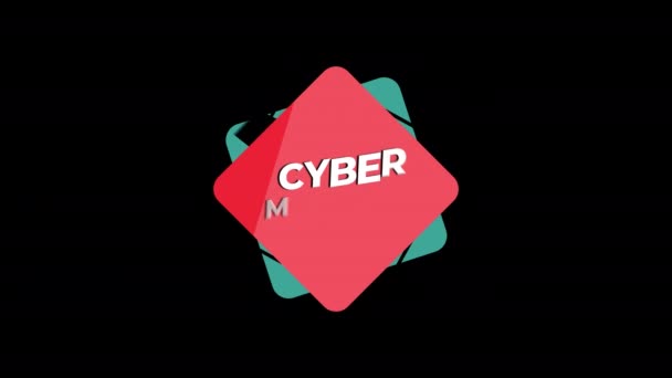 Kybermandag Salgsskilt Promo Video Solgt Skilt Rabattmerker Med Gjennomsiktig Bakgrunn – stockvideo