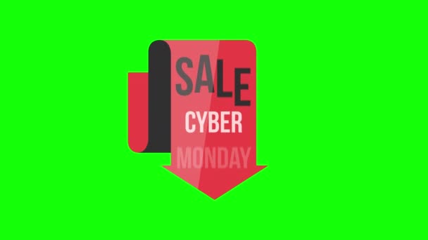 Cyber Monday Verkaufsschild Banner Für Promo Video Sale Badge Rabattanhänger — Stockvideo