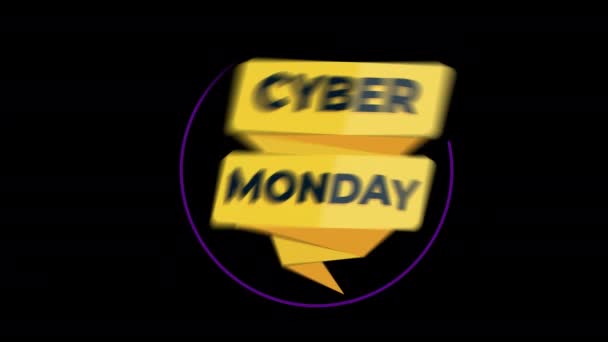 Cyber Monday Eladó Tábla Banner Promóciós Videó Eladó Jelvény Különleges — Stock videók