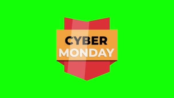 Cyber Monday Sale Sign Banner Promo Video Sale Badge Special — Stock Video