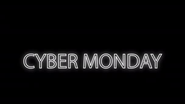 Cyber Monday Sale Neon Light Glowing Sign Banner Untuk Promo — Stok Video