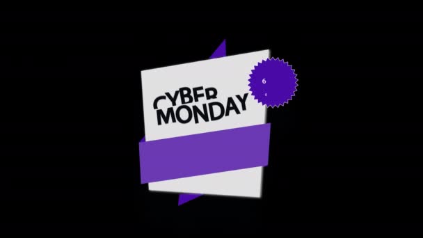 プロモーションビデオ用のサイバー月曜日の販売記号バナー バッジを売って オフアルファチャンネル透明背景と特別オファー割引タグ — ストック動画