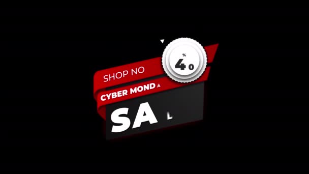 Cyber Monday Banner Sinal Venda Para Vídeo Promocional Emblema Venda — Vídeo de Stock