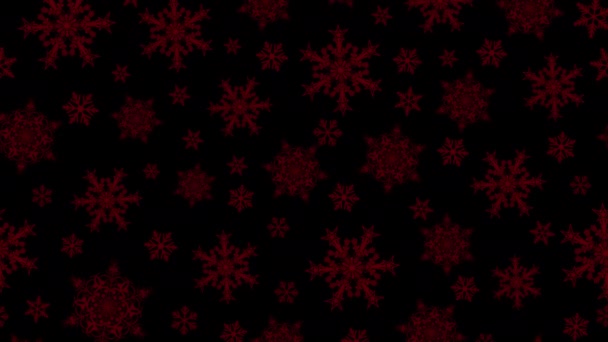 Feliz Navidad Copos Nieve Caída Rotar Animación Fondo Decoración Ornamento — Vídeo de stock