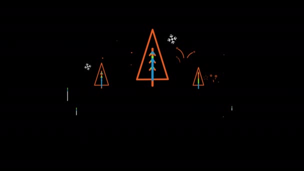 Karácsonyi Viráglevél Arany Keret Másolja Tér Animáció Alfa Csatorna — Stock videók