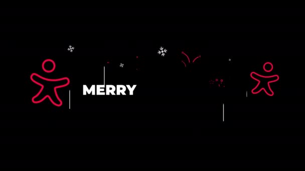 Рождественский Цветочный Лист Золотой Рамка Анимации Альфа Канал — стоковое видео