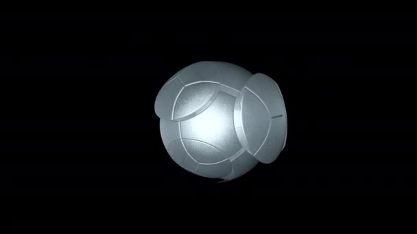 World Cup Football Soccer Ball Rotating Loop Alpha Channel — Stock Video
