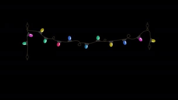 Migająca Żarówka Migająca Migającymi Światłami Impreza Wesołych Świąt Lub Animacja — Wideo stockowe