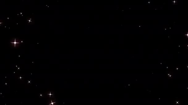 Волшебные Звезды Сверкают Светящийся Анимационный Прозрачный Фон Альфа Каналом — стоковое видео