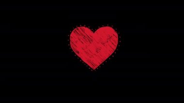 Aşk ya da kalp ikonu animasyonu. Sevgililer Günü için Kalp Atışı Konsepti Aşk ve duygular.