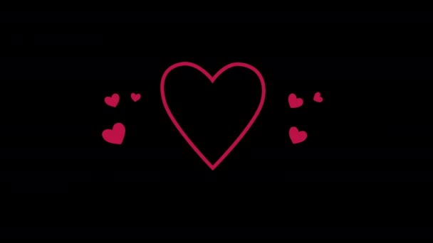 Love Heart Icon Animation Heart Beat Concept Valentine Day Love — Stock Video