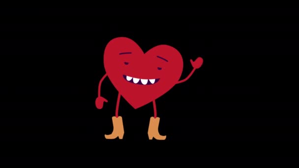 Love Heart Character Icon Animation Heart Beat Concept Valentine Day — Video