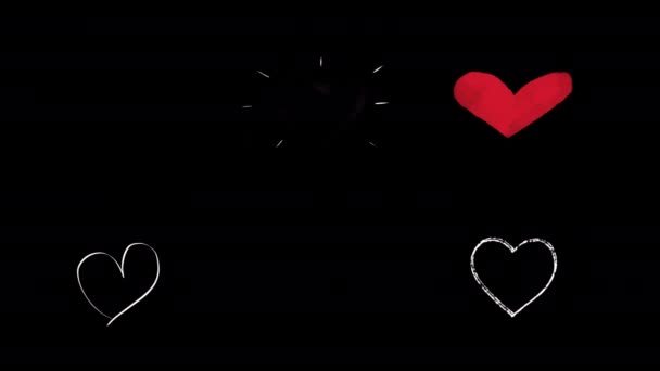 Love Heart Icon Animation Heart Beat Concept Valentine Day Love — Video