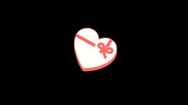 Love Heart Gift Box Icon Animation Heart Beat Concept Valentine — Vídeo de stock