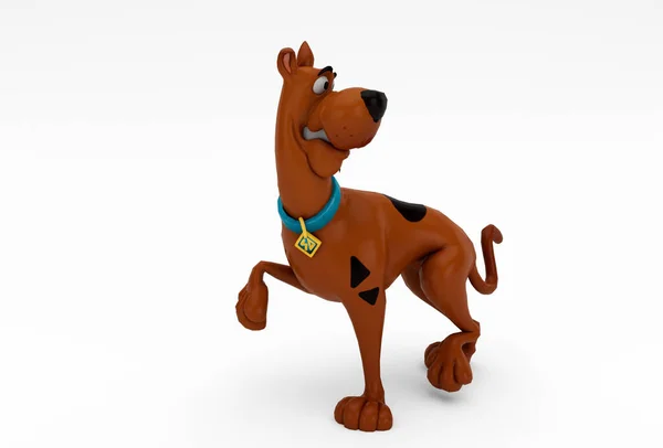 Scooby Dog Illustration Minimal Rendering White Background Stok Resim