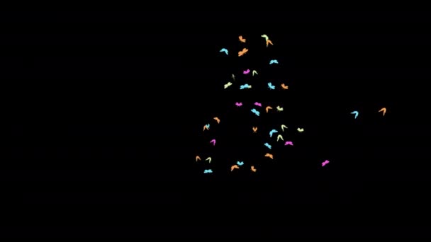 Loop Animaatio Perhonen Lentävät Läpinäkyvä Tausta Alfa Kanava — kuvapankkivideo