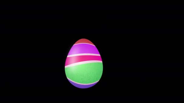 Loop Animation Του Πάσχα Λαγουδάκι Και Αυγό Κουνέλι Διαφανές Φόντο — Αρχείο Βίντεο