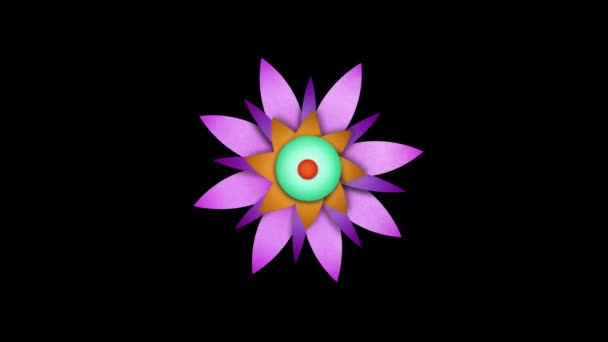 Animacja Pętli Pięknego Kwiatowego Przezroczystego Tła Kanałem Alfa — Wideo stockowe
