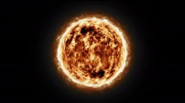Güzel Güneş Güneş atmosferi Güneş yüzey animasyonu alfa kanalı ile şeffaf arkaplan.