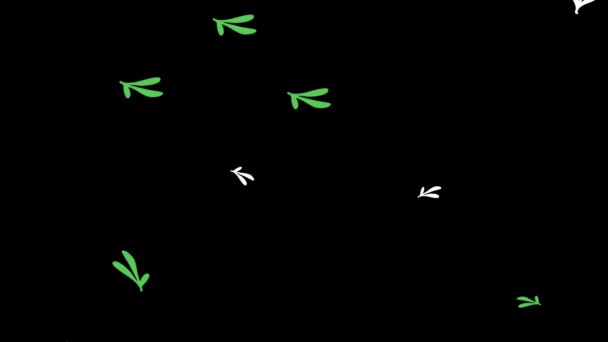 美しい葉のアニメーションアルファチャンネルを持つループアニメーション透明背景 — ストック動画