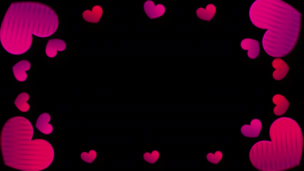 Красива Анімація Серцевої Рамки Анімація Петлі Прозорий Фон Альфа Каналом — стокове відео