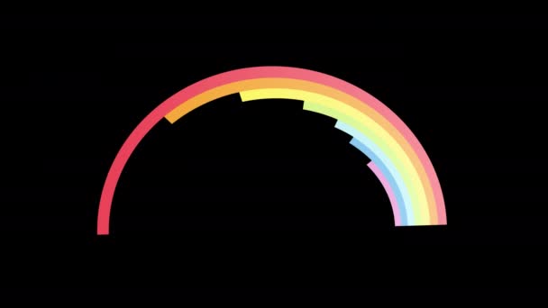 Beau Arc Ciel Coloré Boucle Animation Fond Transparent Avec Canal — Video