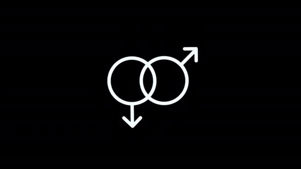 Gender Male Female Icon Loop Animation Video Transparent Background Alpha — стоковое видео
