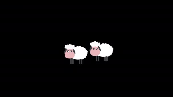 Sheep Lamb Icon Loop Animation Video Transparent Background Alpha Channel — стоковое видео
