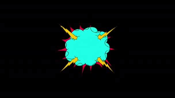 Comic Explosion Burst Loop Animation Video Transparent Background Alpha Channel — Stok video