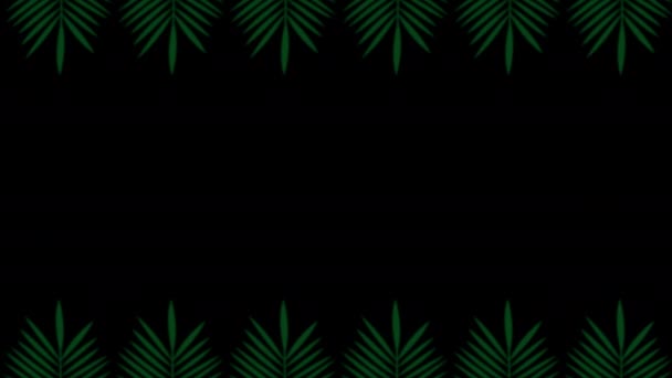 Tropische Zomerplanten Bladeren Bloemen Border Frame Animatie Met Een Kopieerruimte — Stockvideo