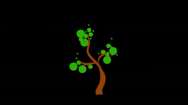 Växt Träd Blad Flyger Ikon Loop Animation Video Transparent Bakgrund — Stockvideo